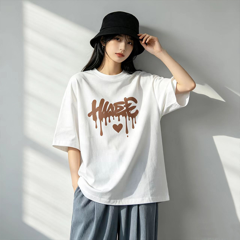 Summer Clothing Drip - Women Oversized Pure Cotton T-shirt Dripping