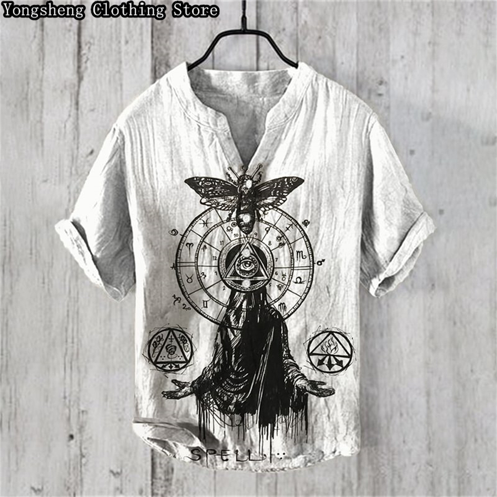 Summer Clothing Men Linen - Summer men's short-sleeved POLO shirt linen
