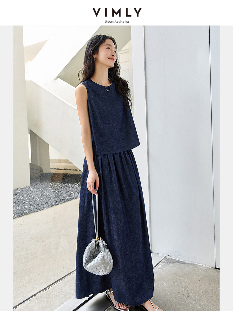 VIMLY Summer 2 Piece Denim Ski – Summer Clothing Linen Bewertung und Preis
