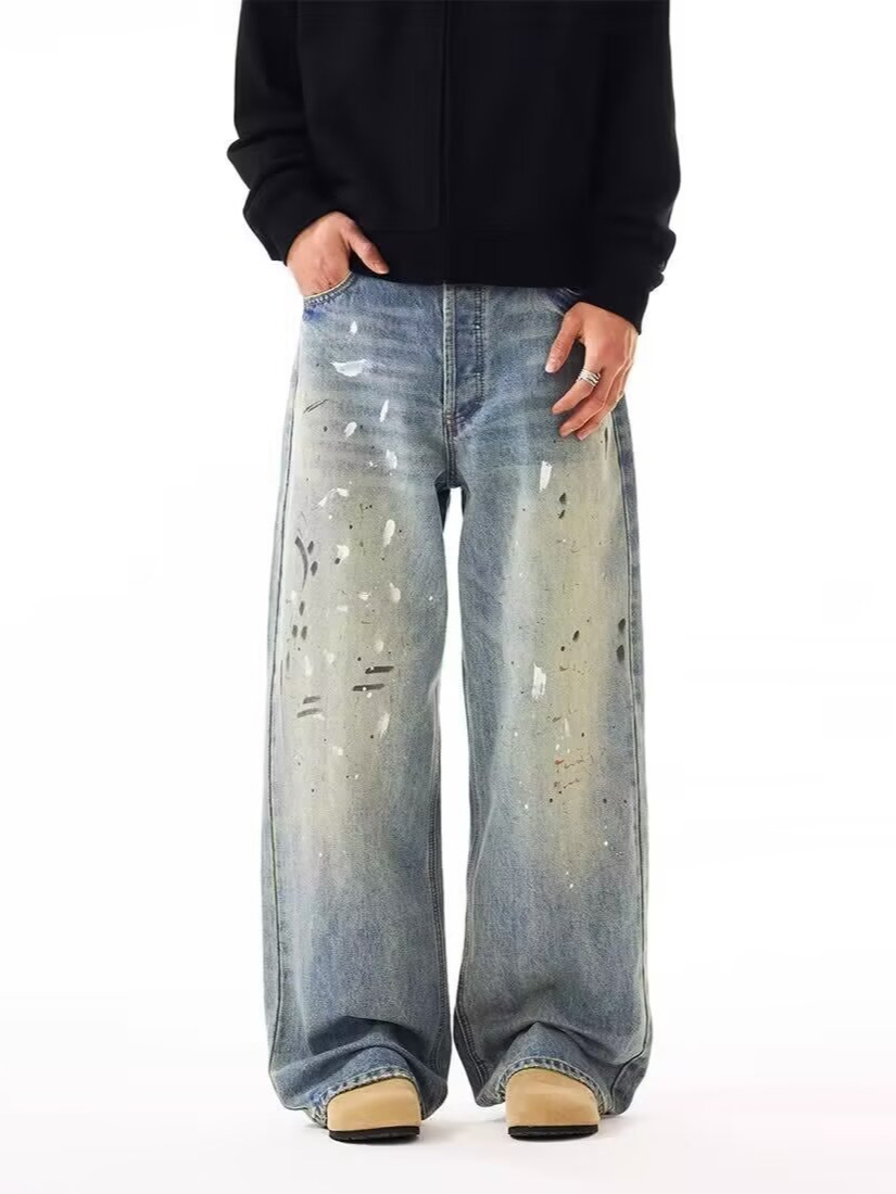 Men Straight Jeans Drip Denim  – Summer Clothing Drip Bewertung und Preis