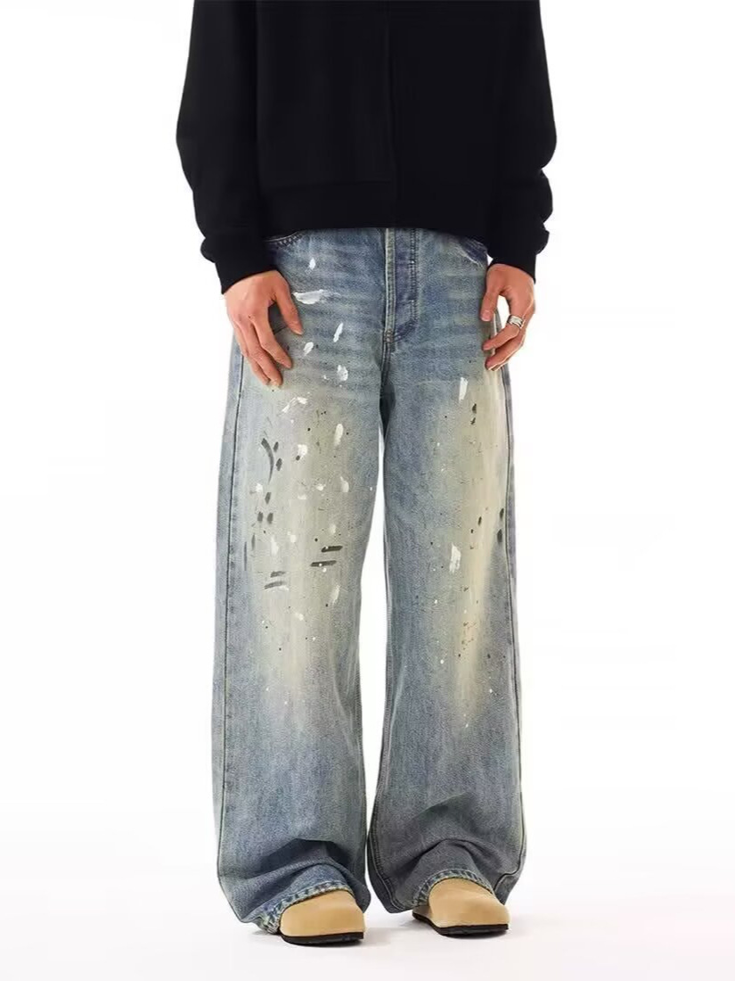 Men Straight Jeans Drip Denim  – Summer Clothing Drip Bewertung und Preis