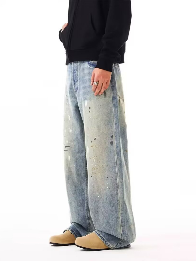 Men Straight Jeans Drip Denim  – Summer Clothing Drip Bewertung und Preis
