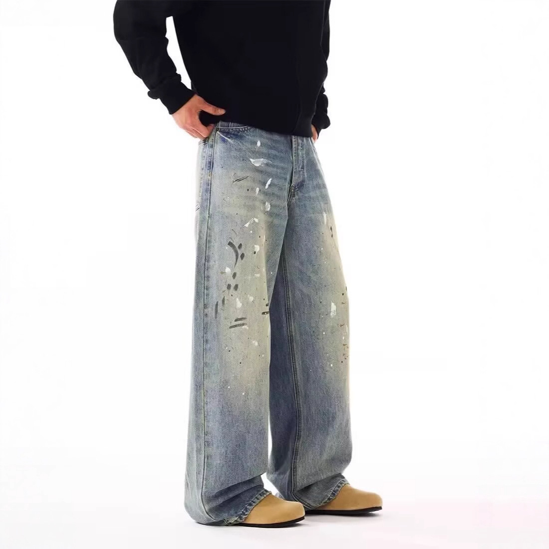 Men Straight Jeans Drip Denim  – Summer Clothing Drip Bewertung und Preis