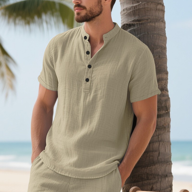 Men Shirt Mens Linen Loose Fit – Summer Clothing Linen Bewertung und Preis