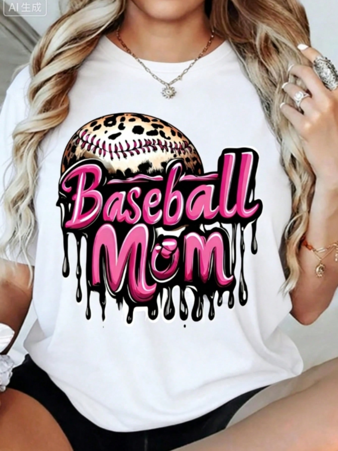 Baseball Mom Leopard Print T-S – Summer Clothing Drip Bewertung und Preis