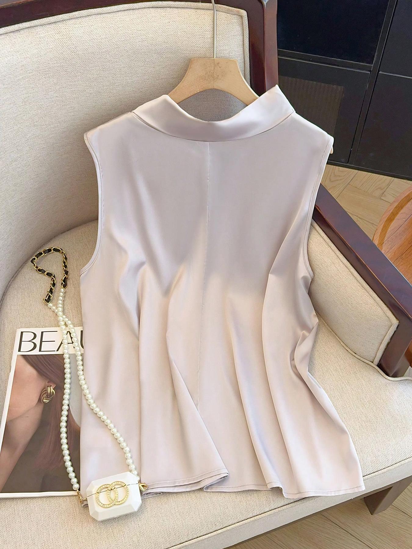 【Plus Size】 Solid Color Tie Fr – Summer Clothing Wear Bewertung und Preis