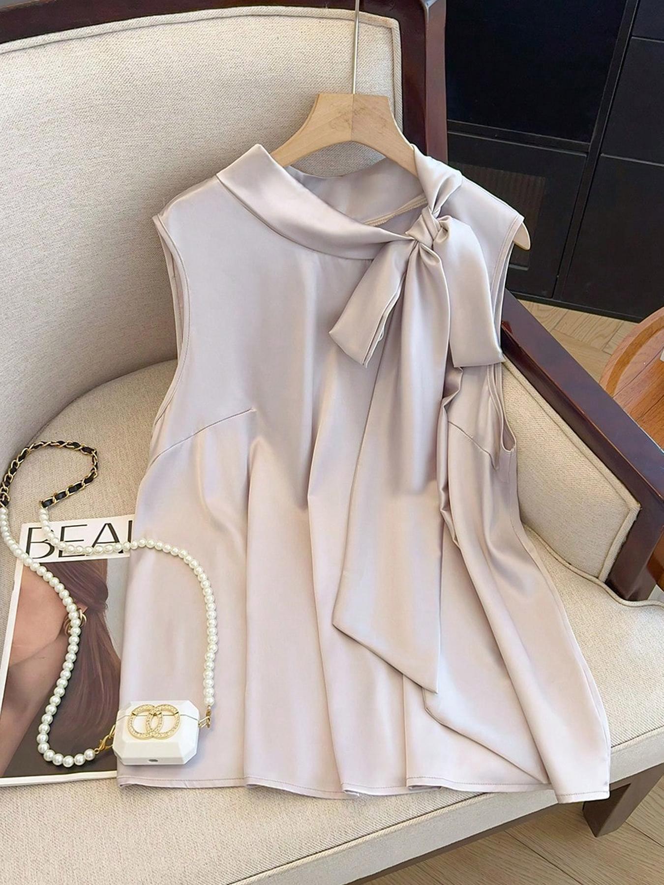 【Plus Size】 Solid Color Tie Fr – Summer Clothing Wear Bewertung und Preis