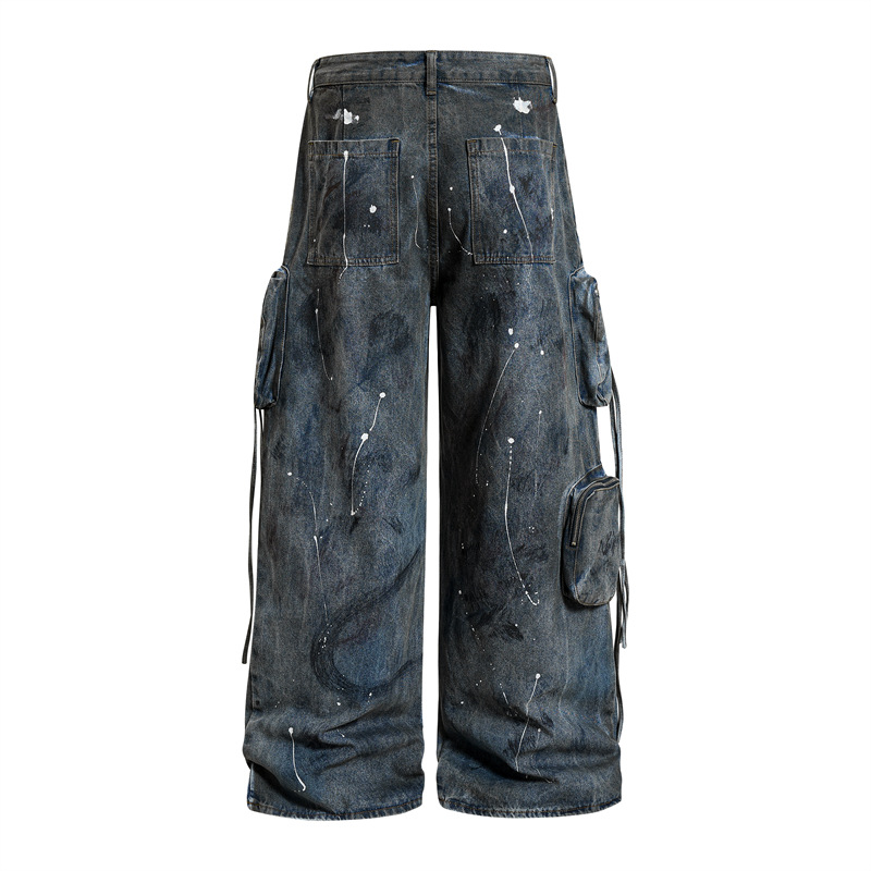 Men Straight Jeans Pockets Hol – Summer Clothing Drip Bewertung und Preis