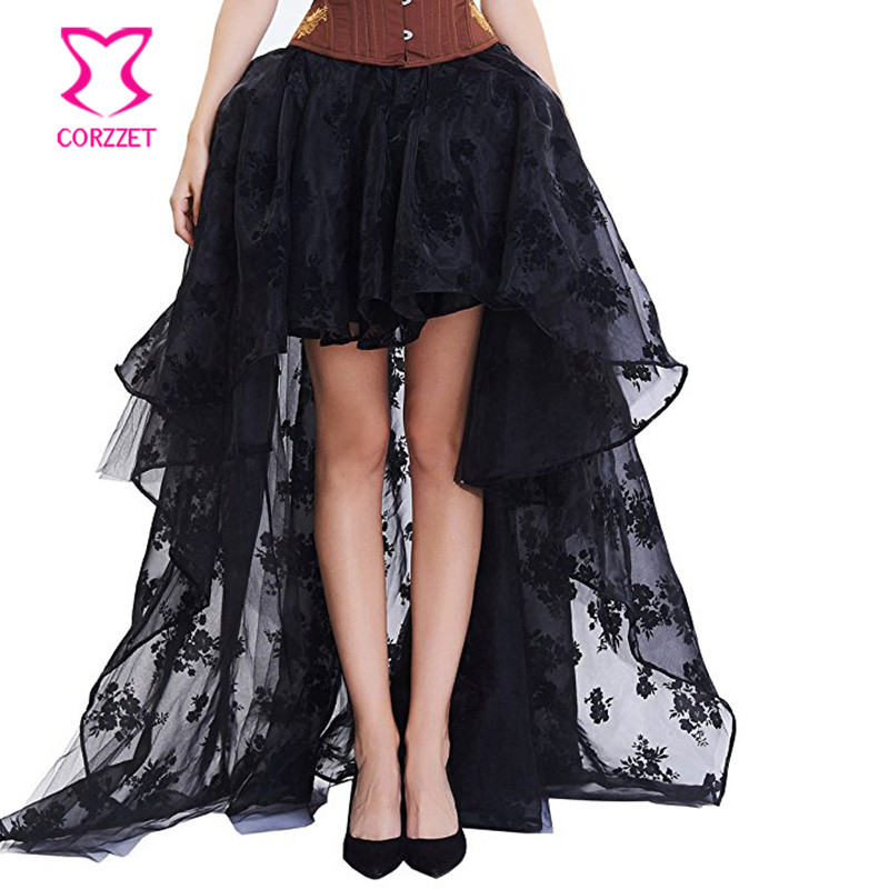 Black Floral Chiffon Front Sho – Summer Victorian Clothing Bewertung und Preis