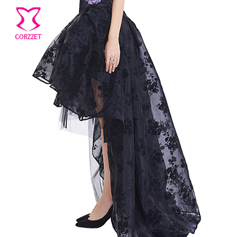 Black Floral Chiffon Front Sho – Summer Victorian Clothing Bewertung und Preis