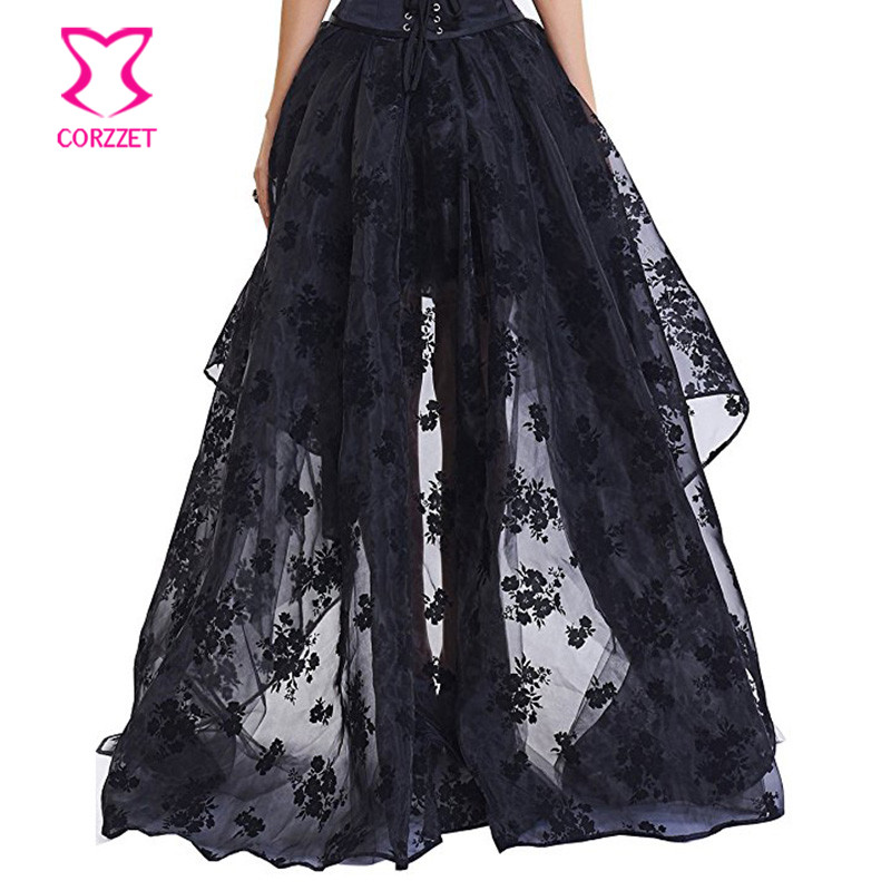 Black Floral Chiffon Front Sho – Summer Victorian Clothing Bewertung und Preis