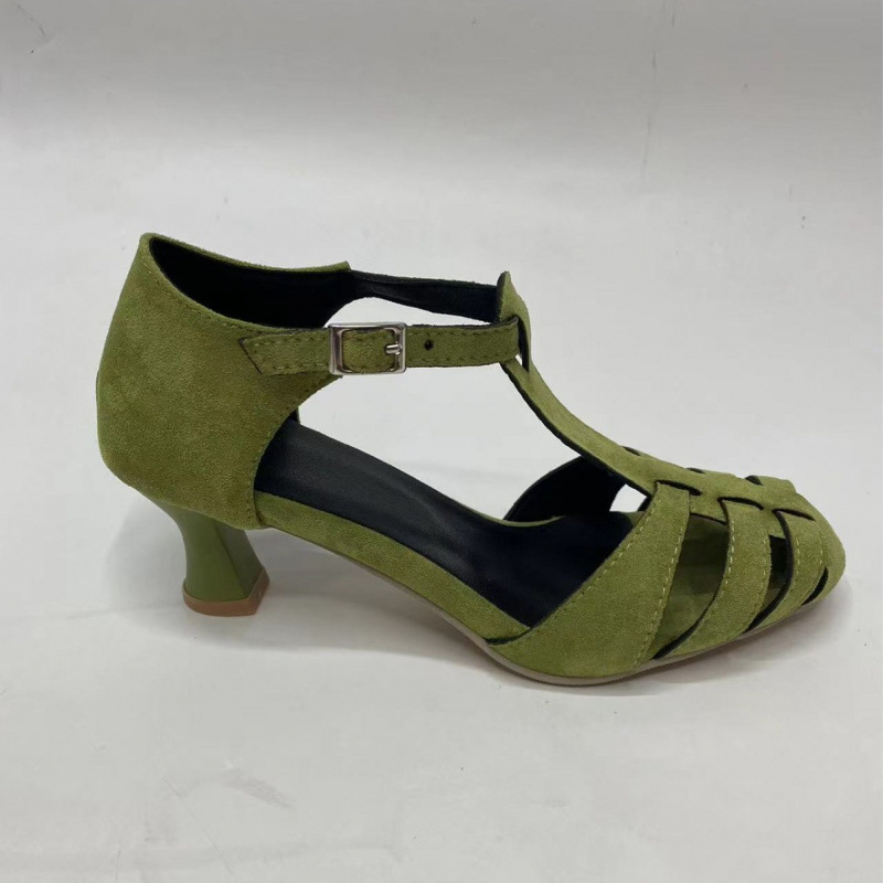 Women's Green Suede Kitten Hee – Summer Clothing Modest Bewertung und Preis