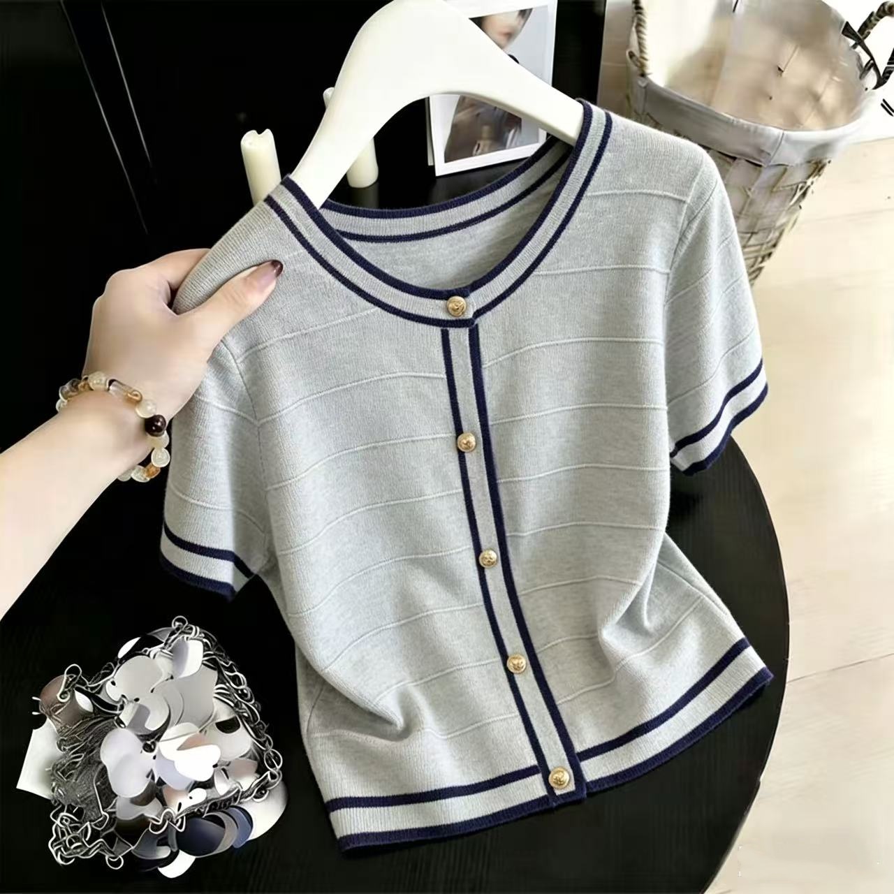 Women Clothing Short Sleeve Kn – Summer Clothing Yarn Bewertung und Preis