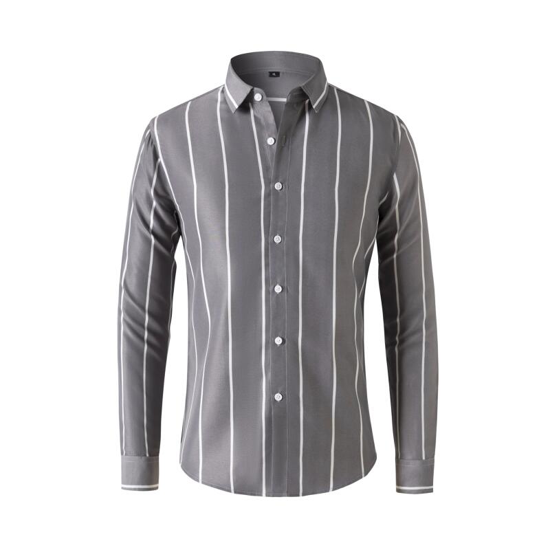 Men's Striped Dress Shirt Long – Summer Clothing Long Sleeve Bewertung und Preis