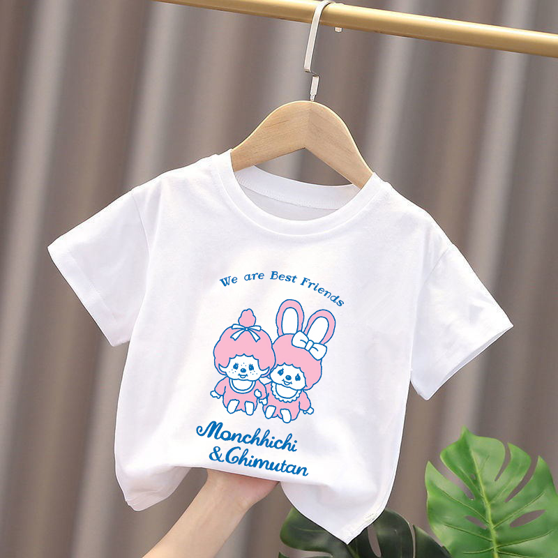 Monchhichi Kids T-shirts Anime – Summer Clothing Cartoon Bewertung und Preis