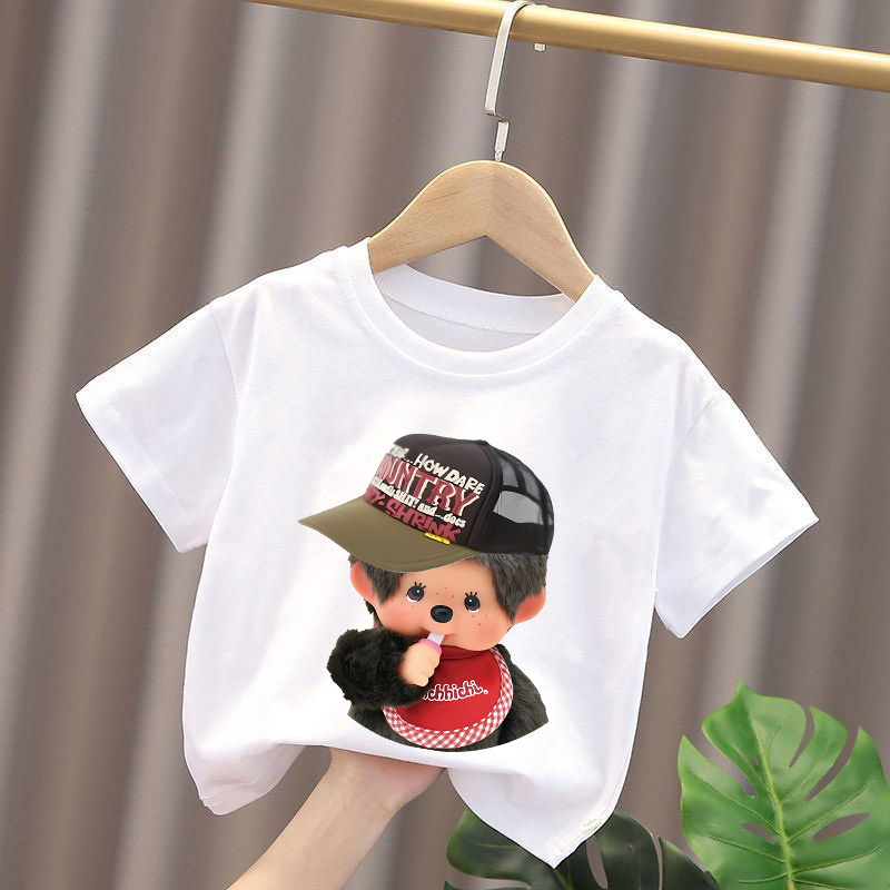 Monchhichi Kids T-shirts Anime – Summer Clothing Cartoon Bewertung und Preis