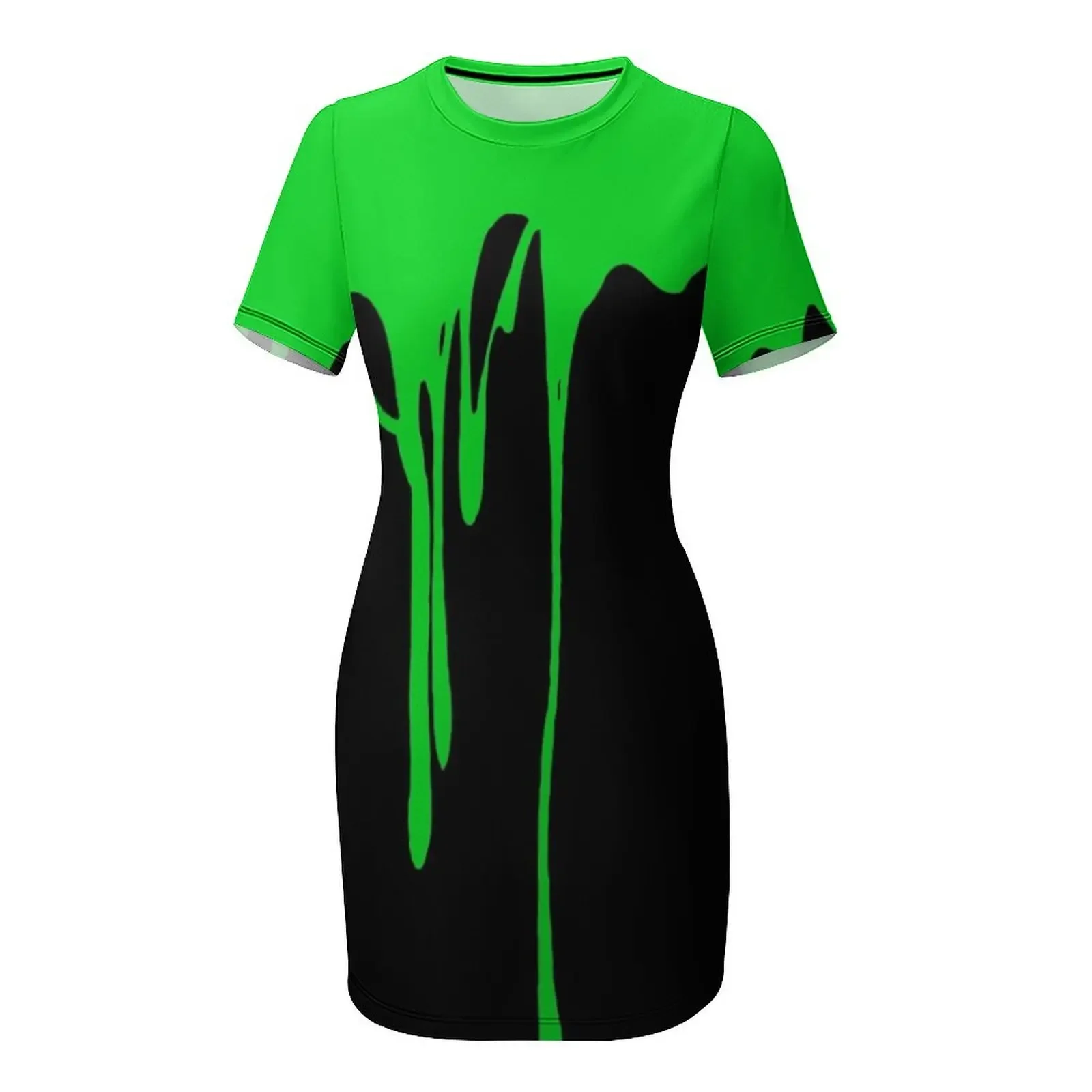 Green Dripping Paint Short-Sle – Summer Clothing Drip Bewertung und Preis
