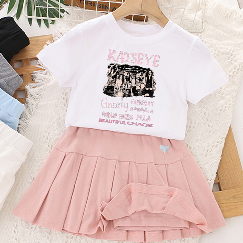 Kpop K-KATSEYE T-shirt+short S – Summer Clothing Gifts Bewertung und Preis