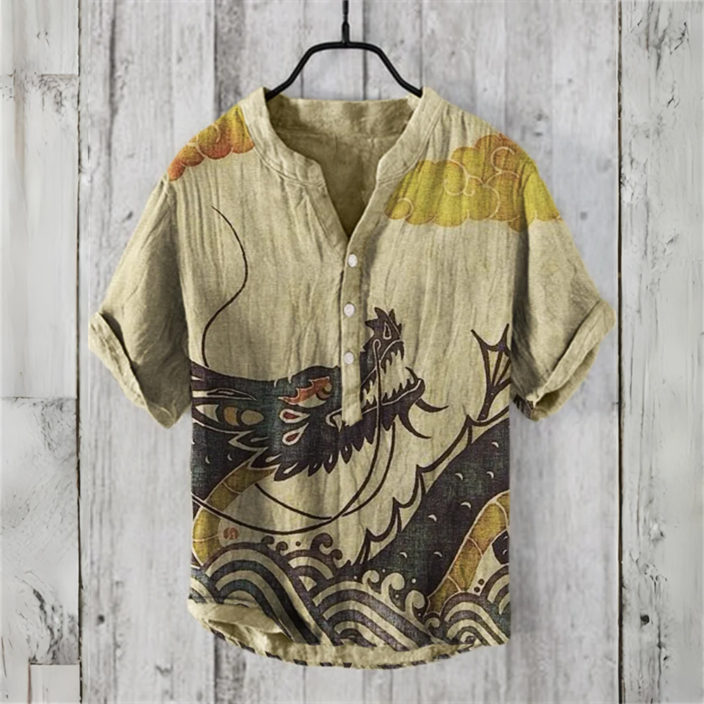 Men's short-sleeved POLO shirt – Summer Clothing Men Linen Bewertung und Preis