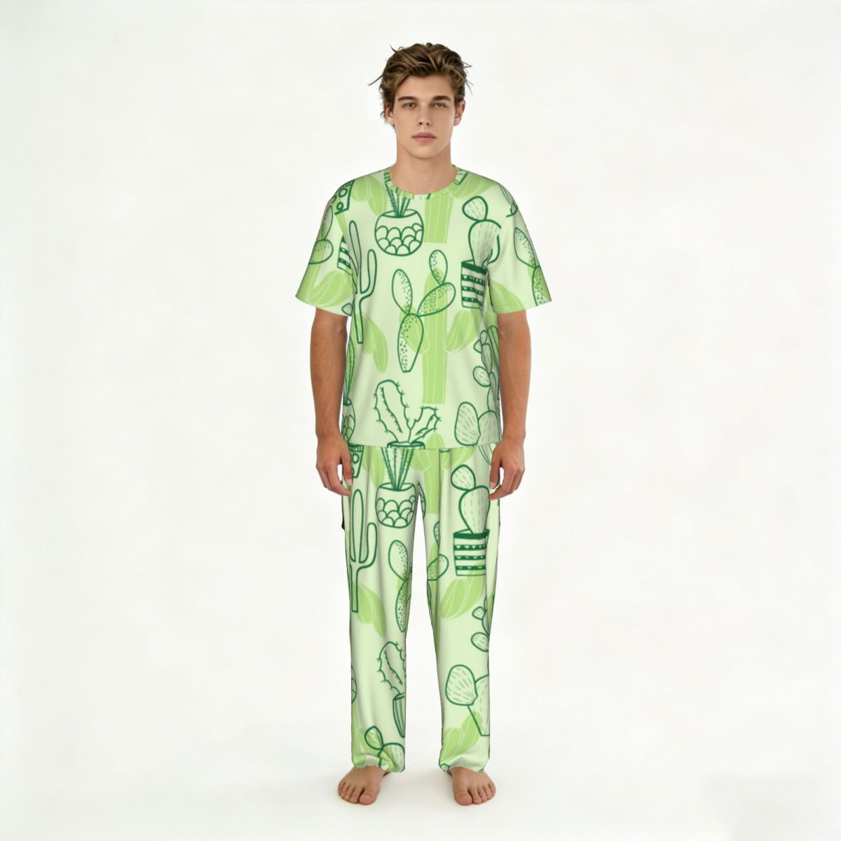 Men Pajamas Suit Short Sleeved – Summer Clothing Long Sleeve Bewertung und Preis