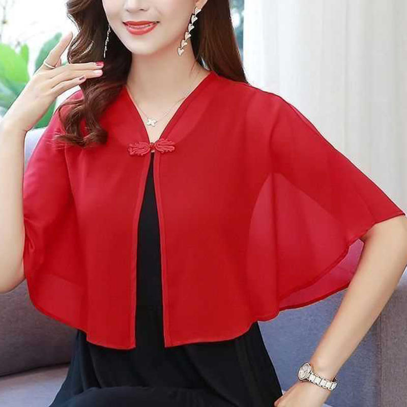 Spring Chiffon Short Outer Wea – Summer Clothing Wear Bewertung und Preis