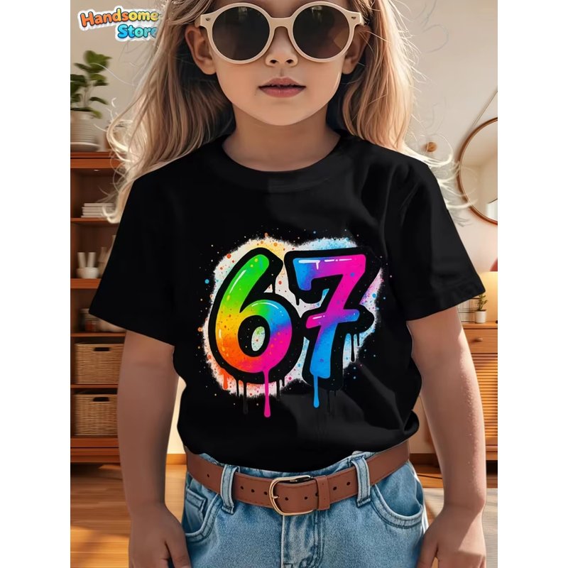Kids Girls Rainbow Drip Number – Summer Clothing Drip Bewertung und Preis