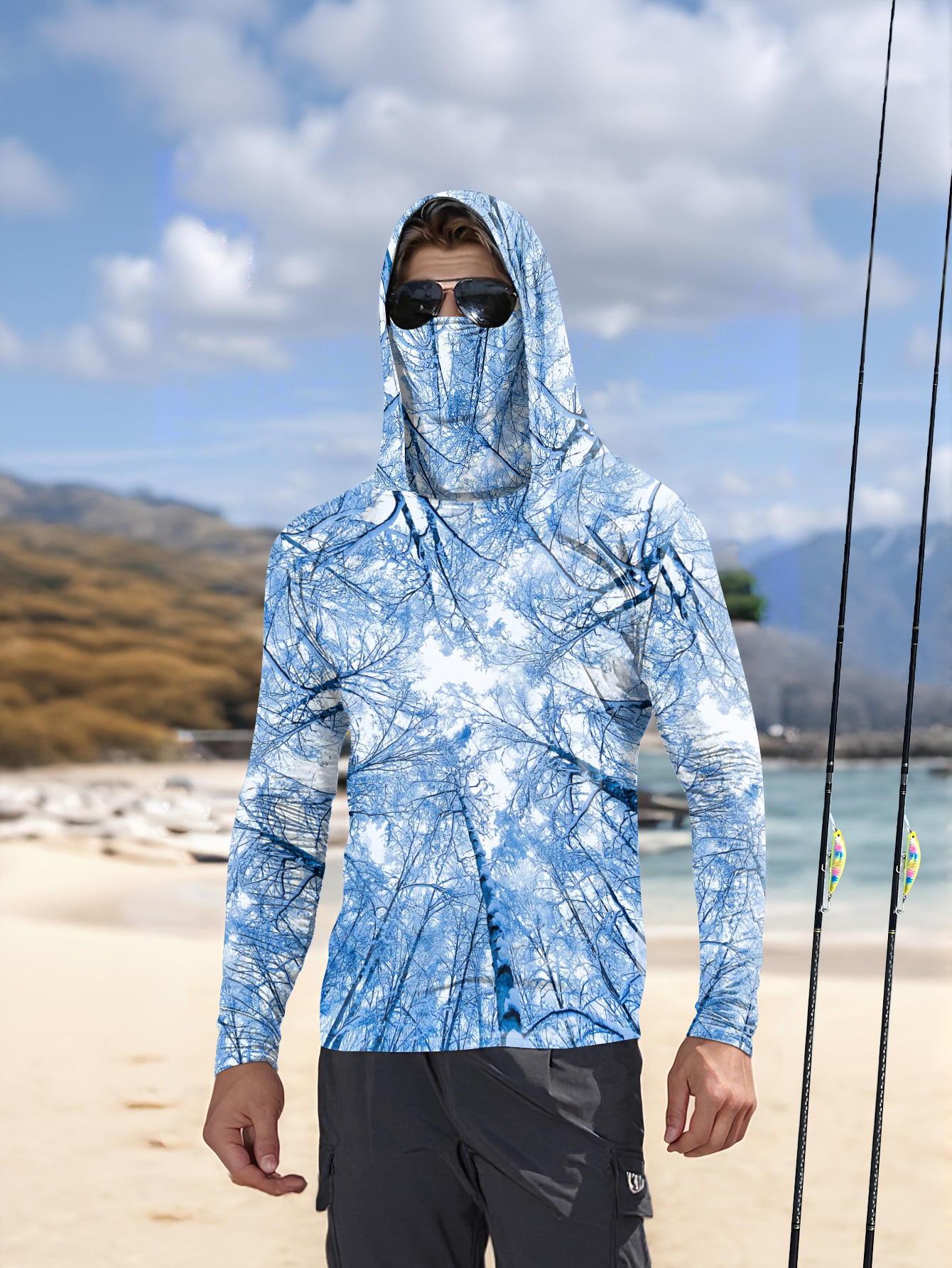 Fishing hooded sweatshirt men' – Summer Clothing Long Sleeve Bewertung und Preis