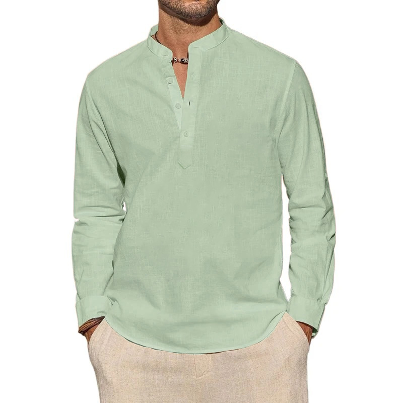Men's Long Sleeve T-Shirts Cas – Summer Clothing Men Linen Bewertung und Preis