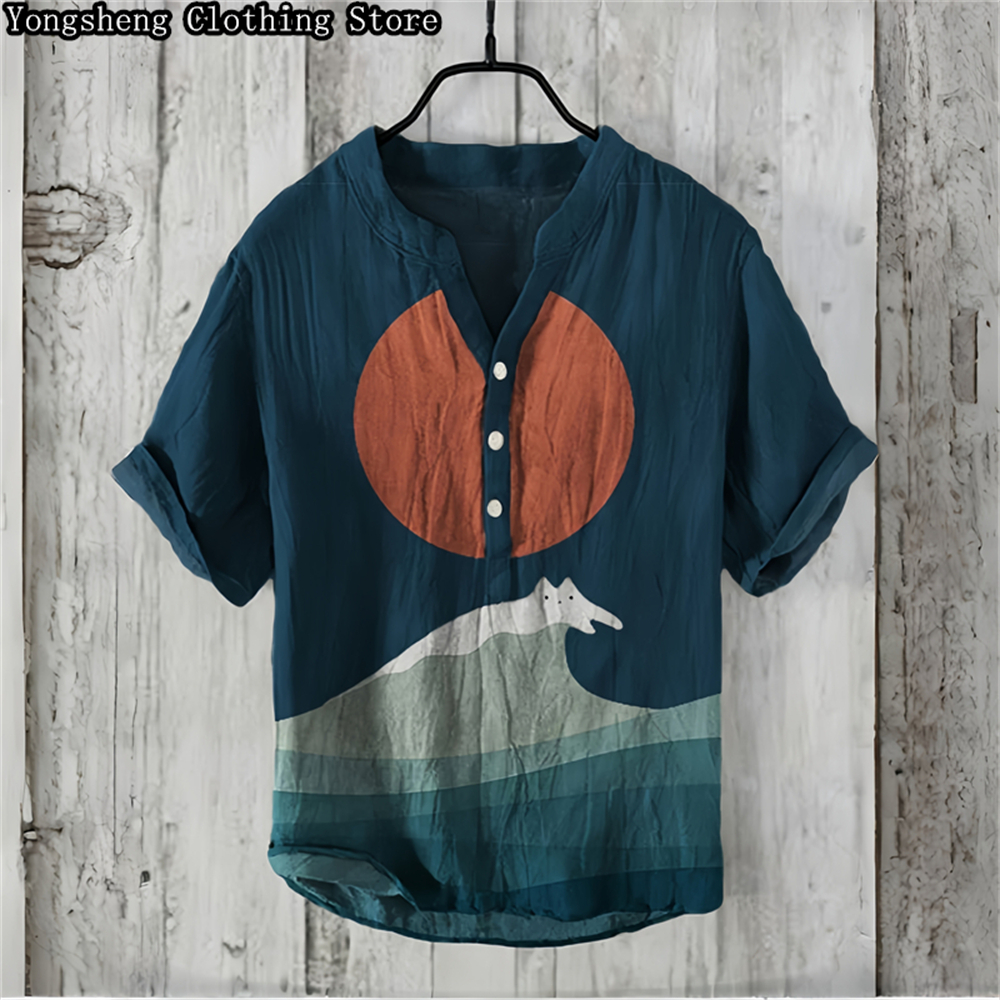 Summer men's short-sleeved POL – Summer Clothing Men Linen Bewertung und Preis