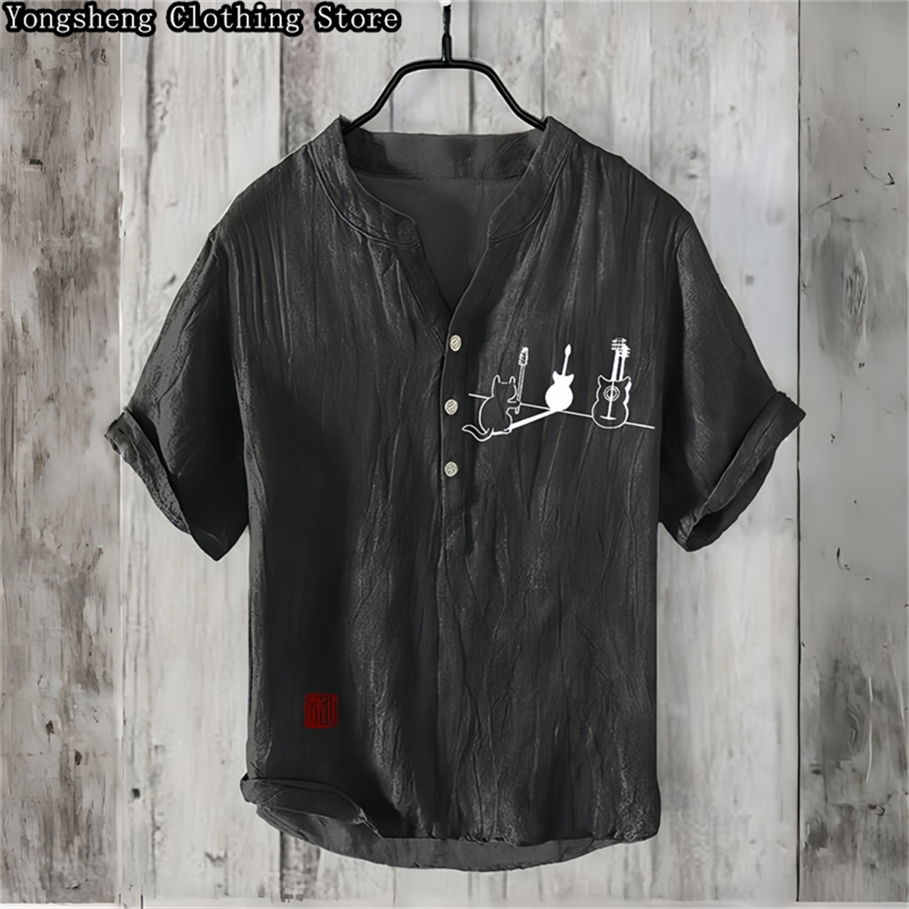 Summer men's short-sleeved POL – Summer Clothing Men Linen Bewertung und Preis