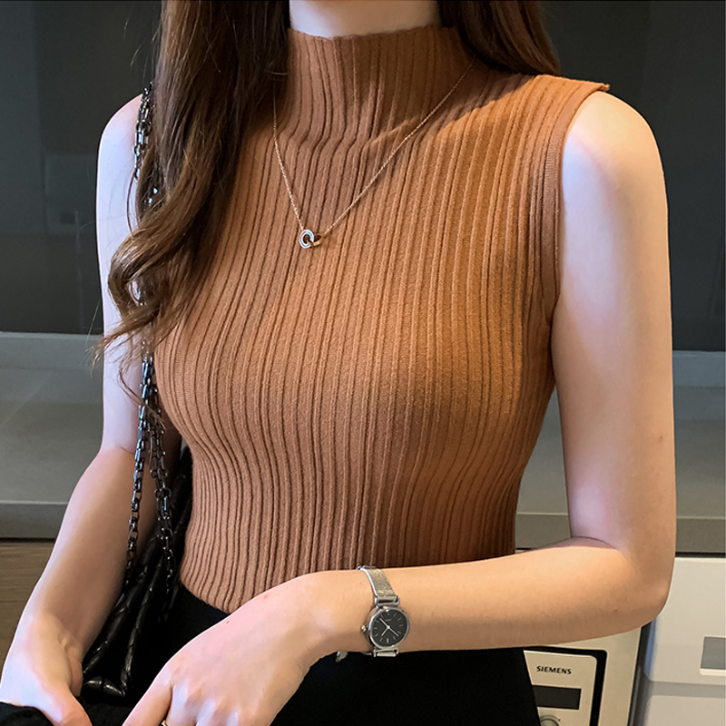 Solid Slim Thin Sleeveless Kni – Summer Clothing Yarn Bewertung und Preis